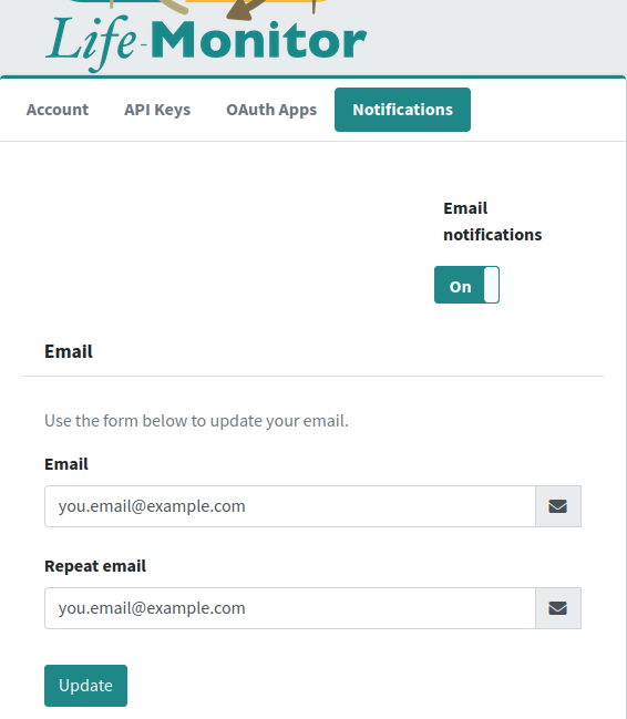 LM Enable e-mail
notifications